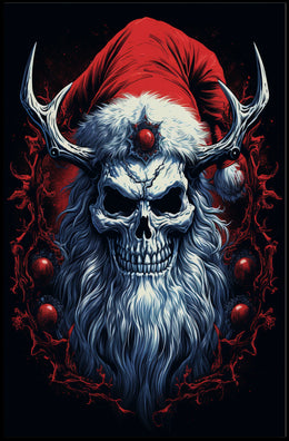 Dark Gothic Santa Christmas Abstract Pop Culture Poster