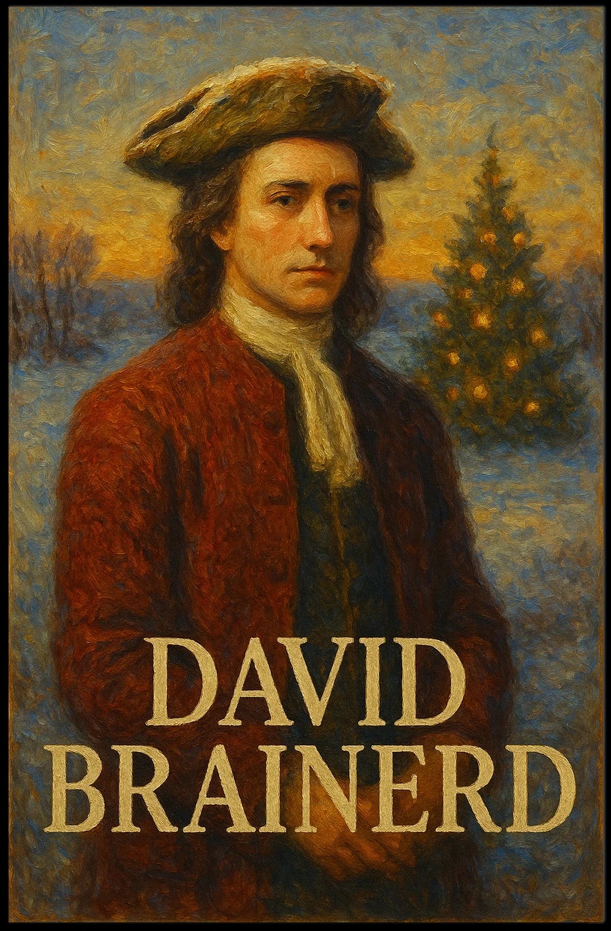 18th Century Persona in Christmas Scene Historical Poster