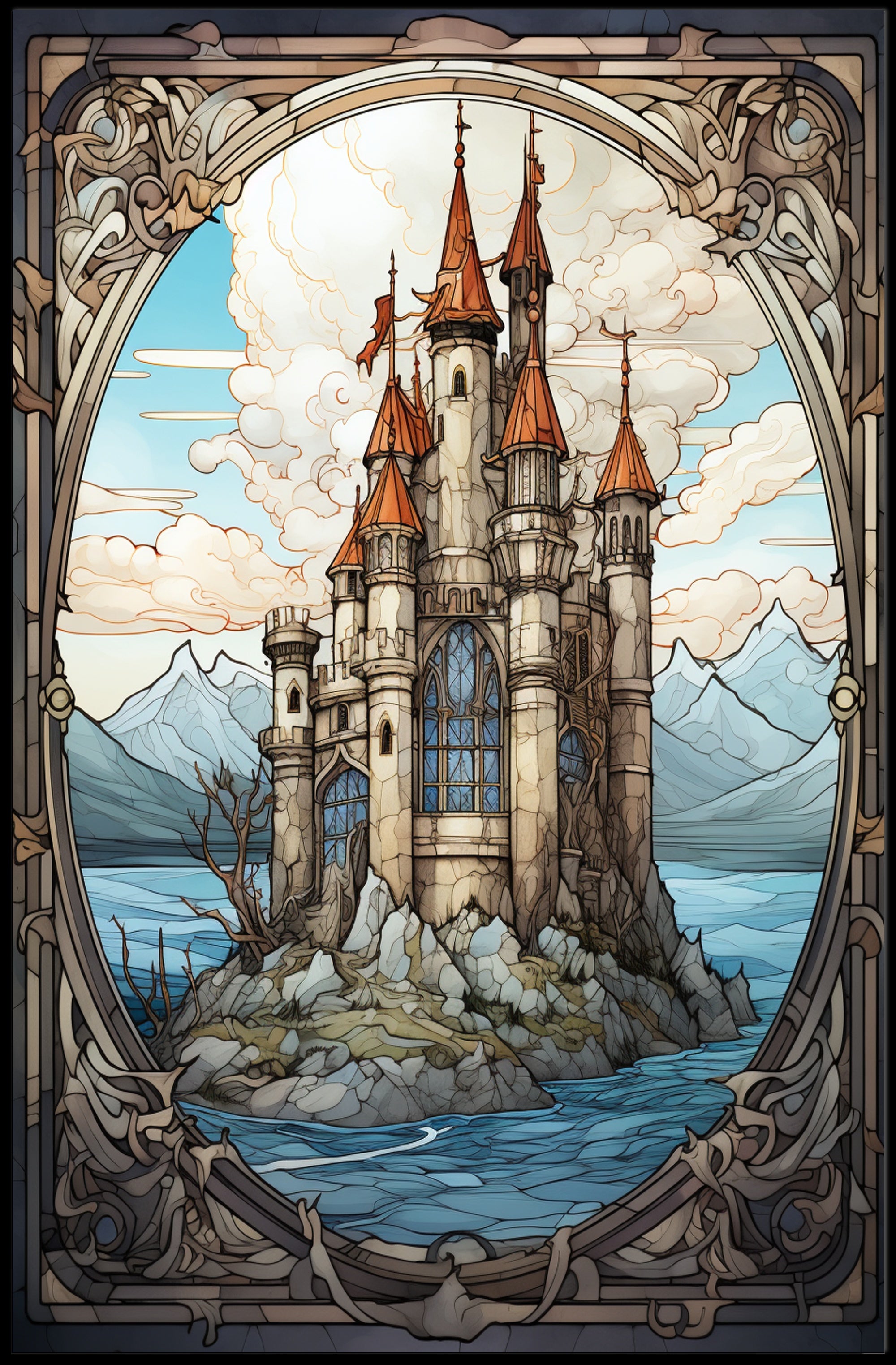 Enchanted Castle By The Sea Poster