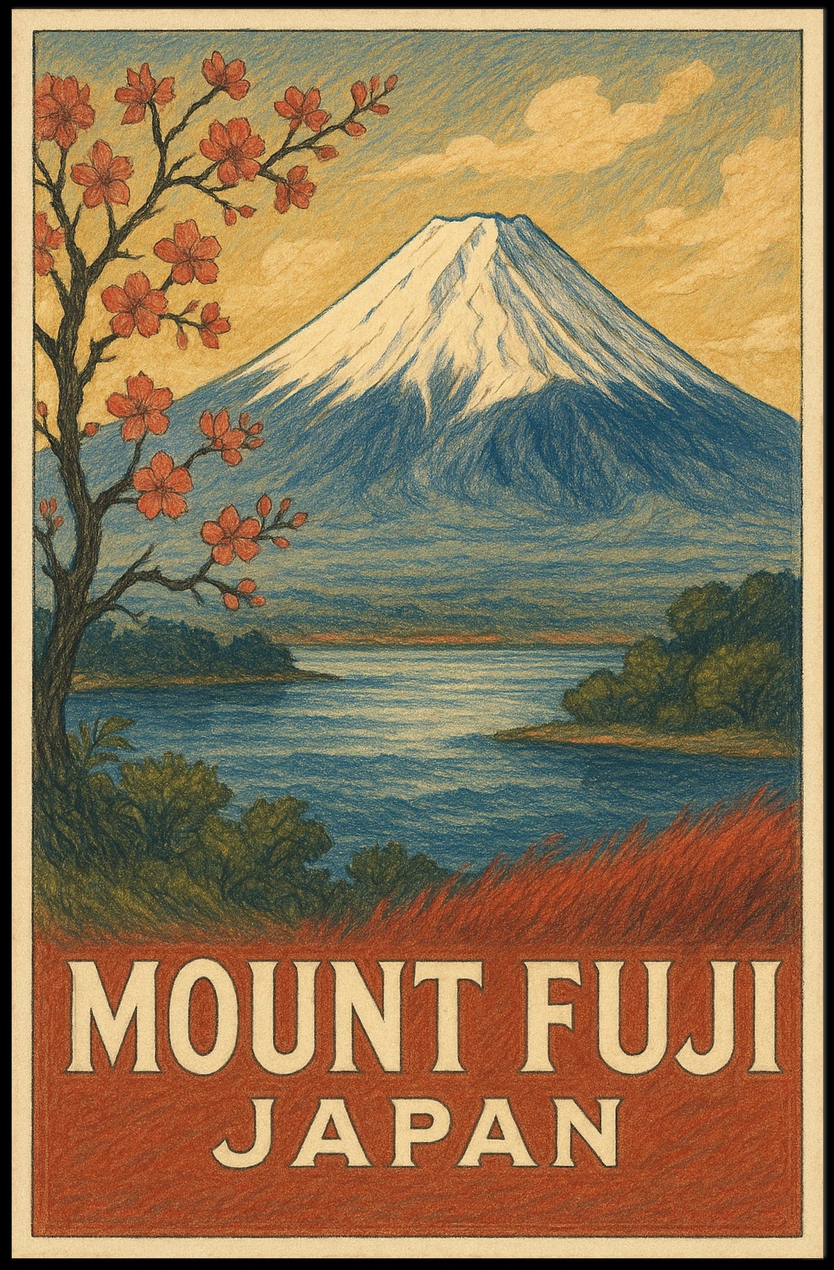 Mount Fuji Vintage Japanese Heritage Collectors Poster