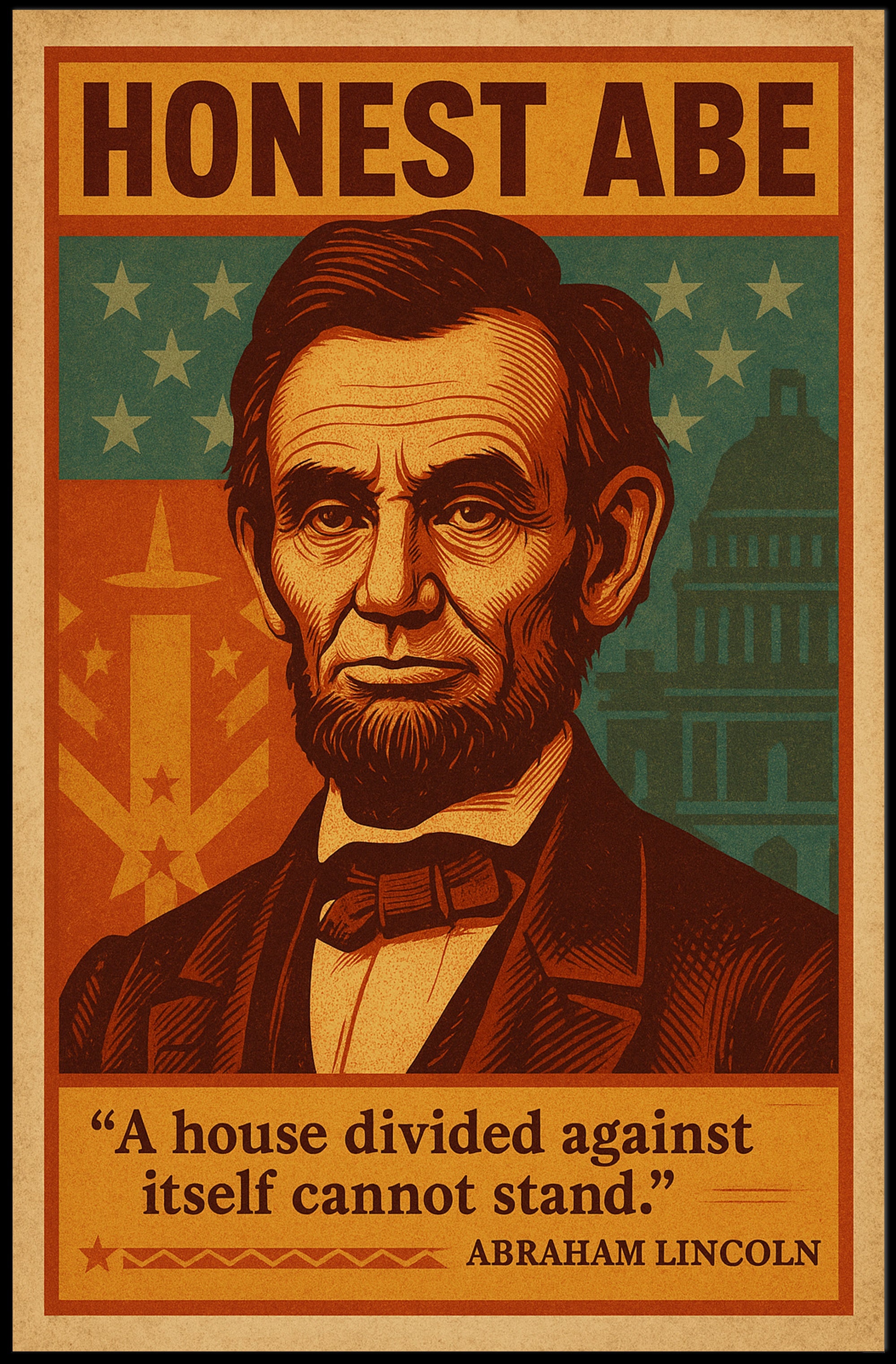 Abraham Lincoln "Honest Abe" Poster PosterGoat