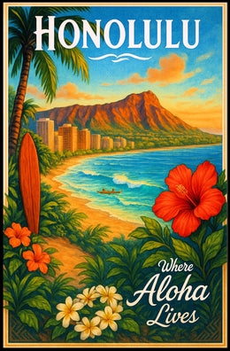 Honolulu Where Aloha Lives Poster