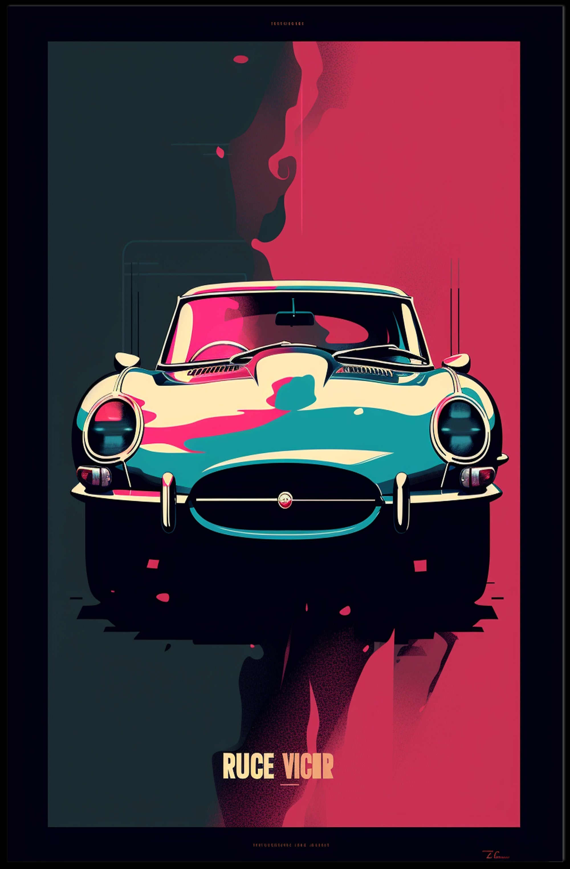 Retro Car Art Poster