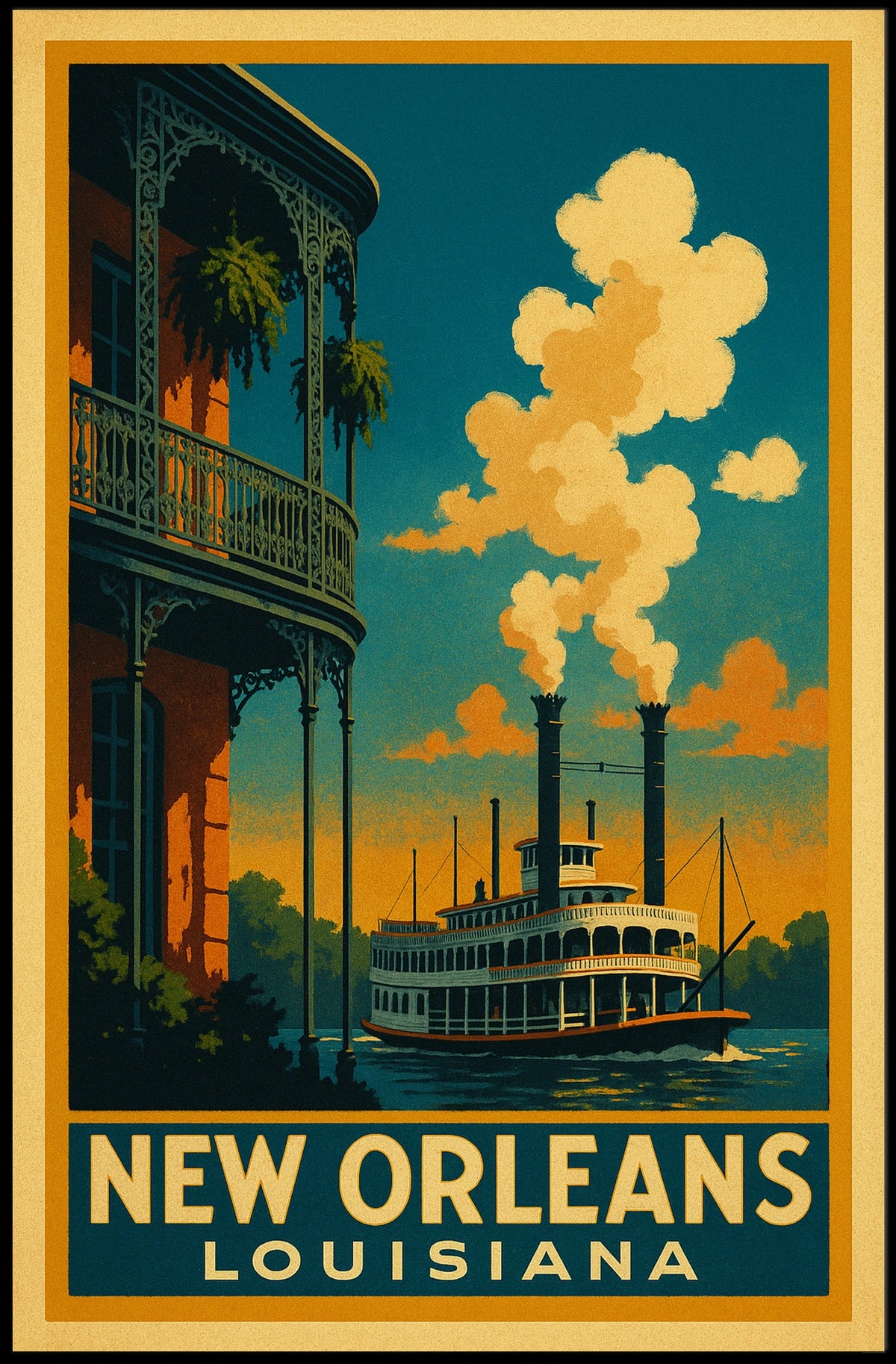 New Orleans Louisiana Charm Poster