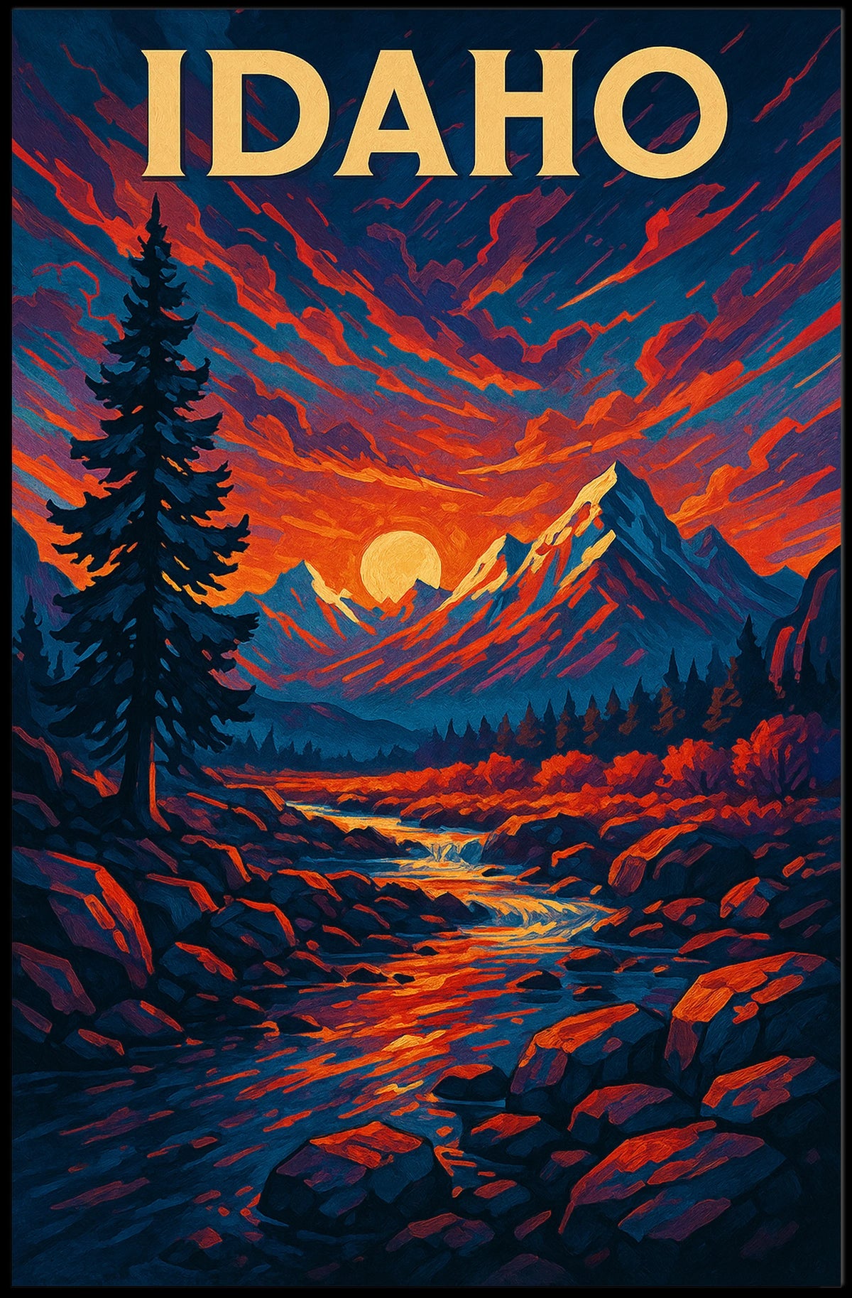 Idaho Sunset Landscape Poster