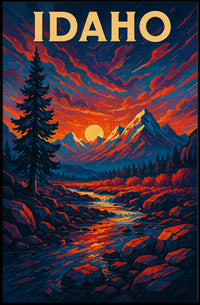 Idaho Sunset Landscape Poster