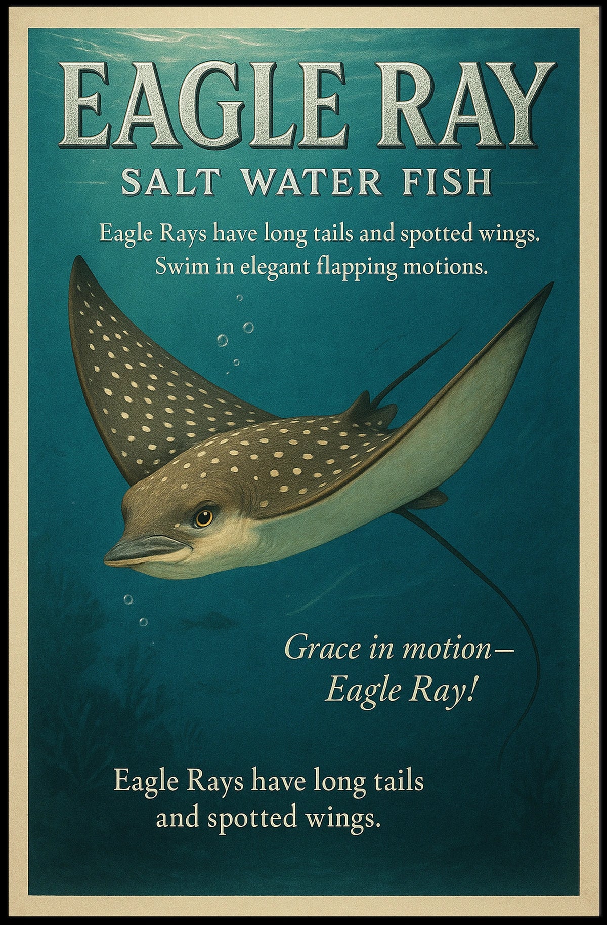 Grace in Motion Eagle Ray Poster