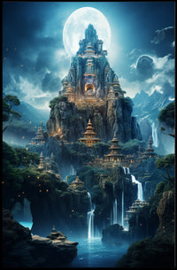 Enchanted Mountain Citadel Poster
