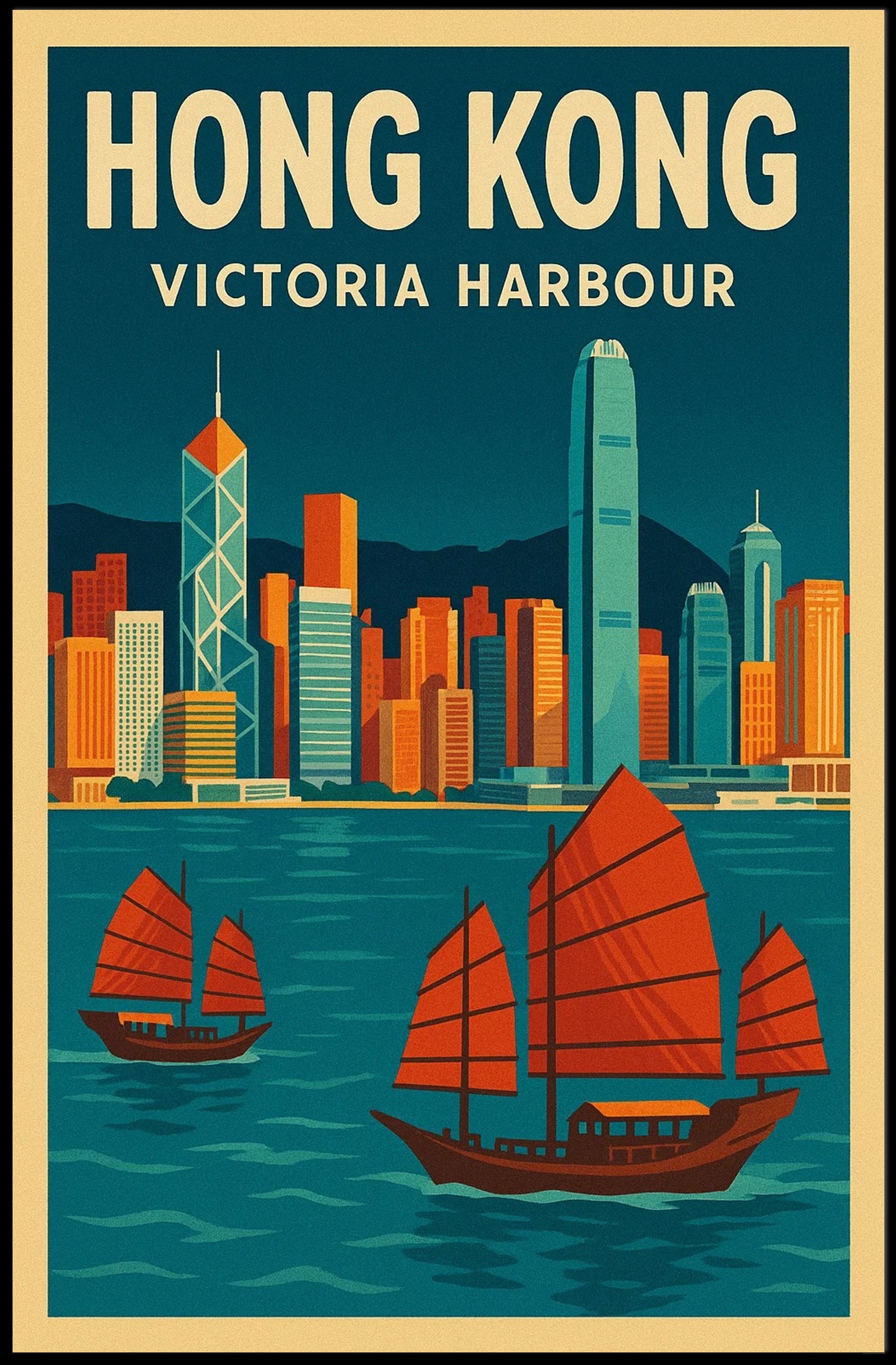 Victoria Harbour Scenic Travel Poster