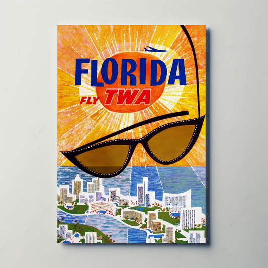 Fly TWA to Florida Travel Poster by David Klein