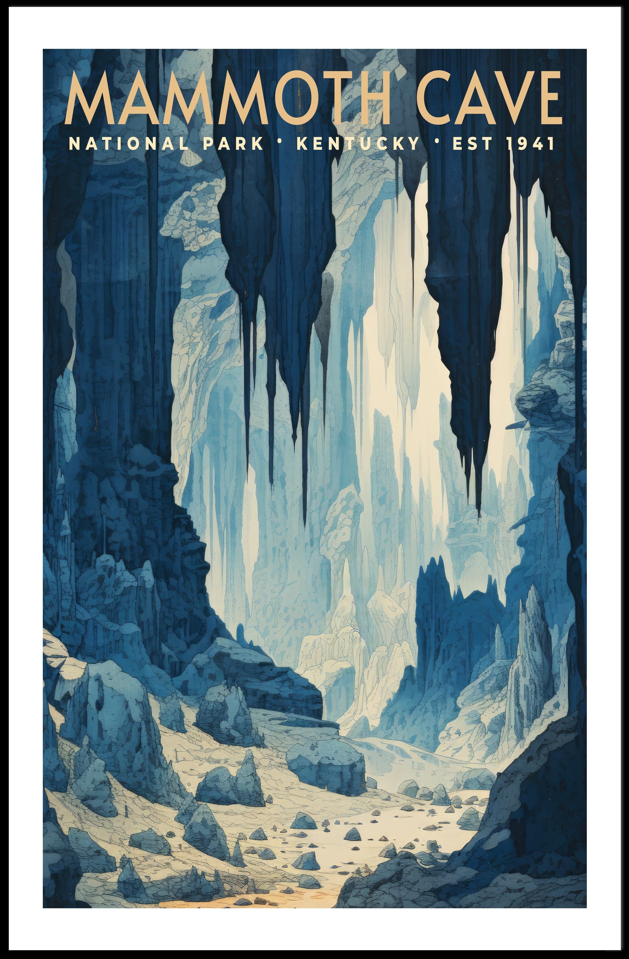 Mammoth Cave Poster Vintage National Park Print