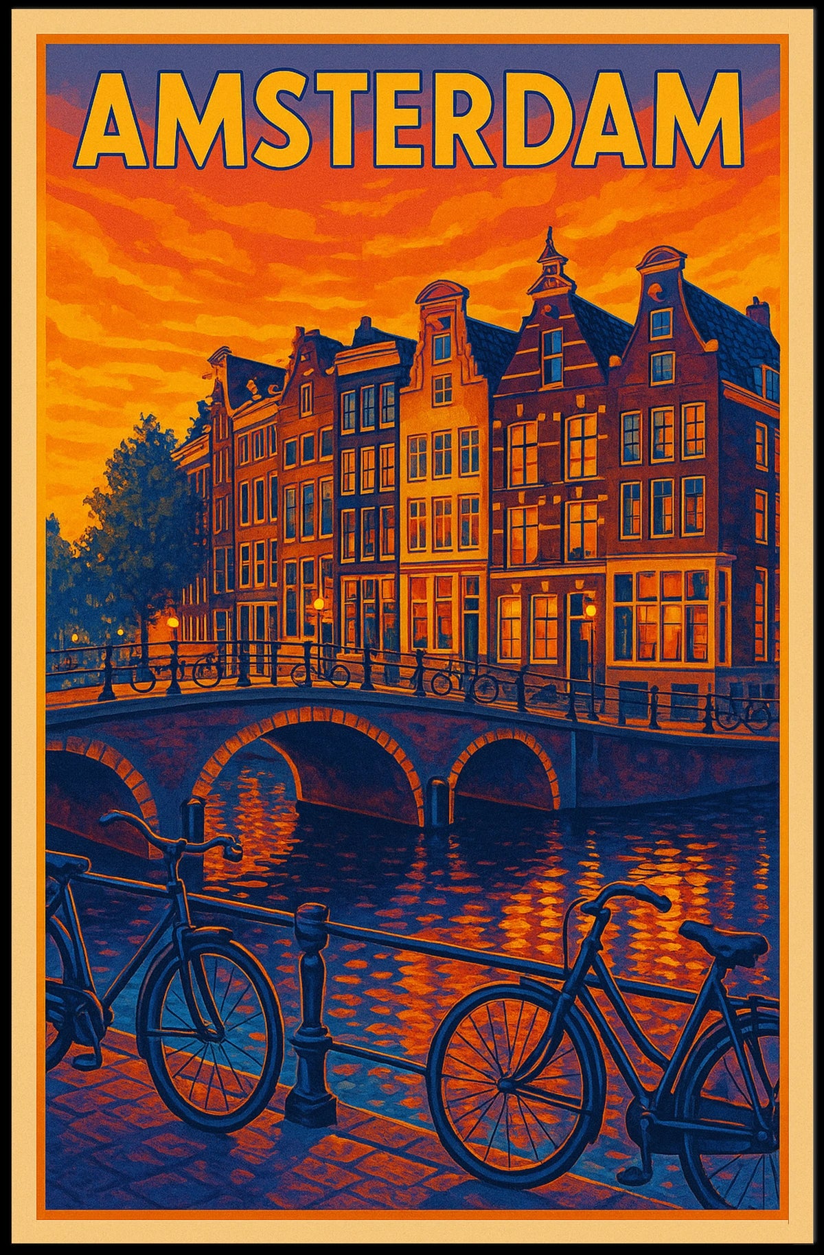 Amsterdam Evening Glow Poster