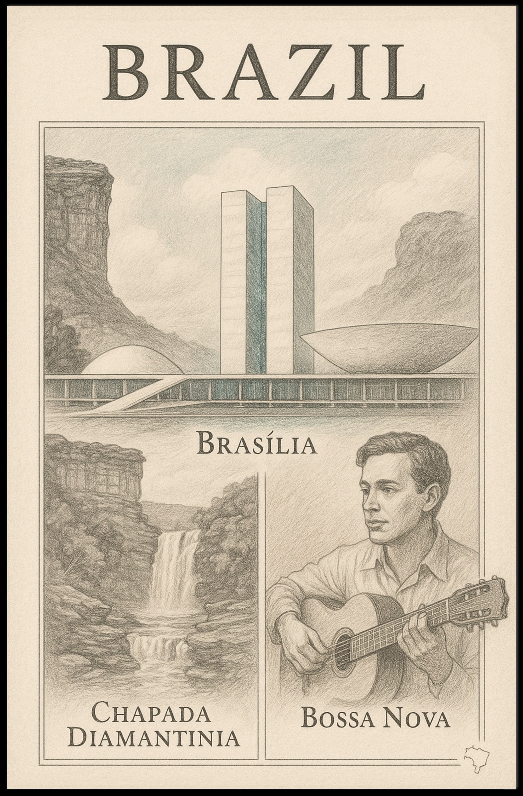 Brazil Cultural and Natural Wonders Poster PosterGoat
