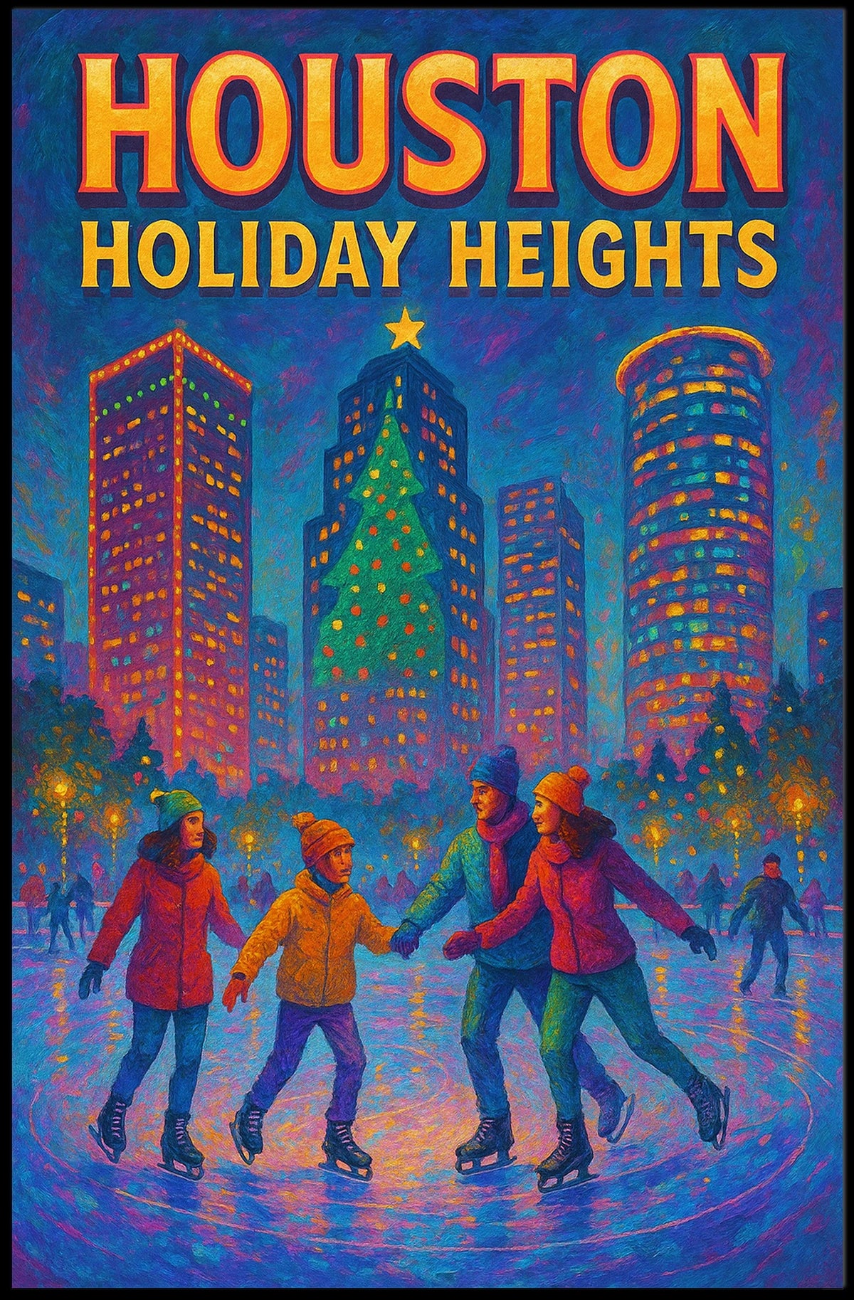 Houston Holiday Heights Poster