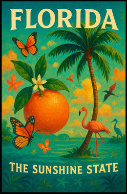 Florida Vibrant Vintage Travel Poster