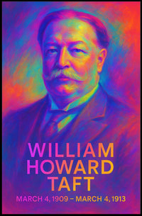 William Howard Taft 27th President of the United States Neon Gradient Overlay Poster