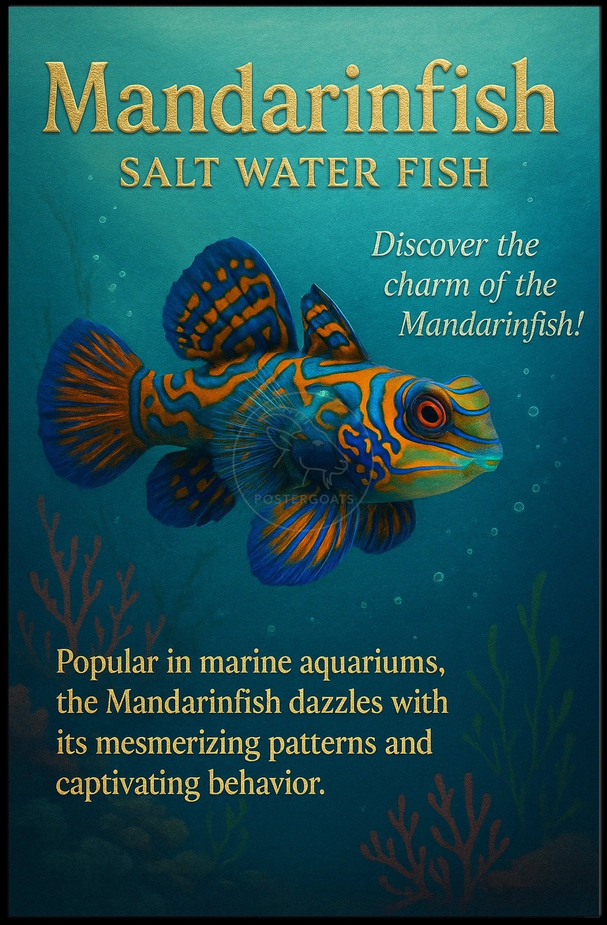 Vivid Mandarinfish Illustration for an Animal Poster
