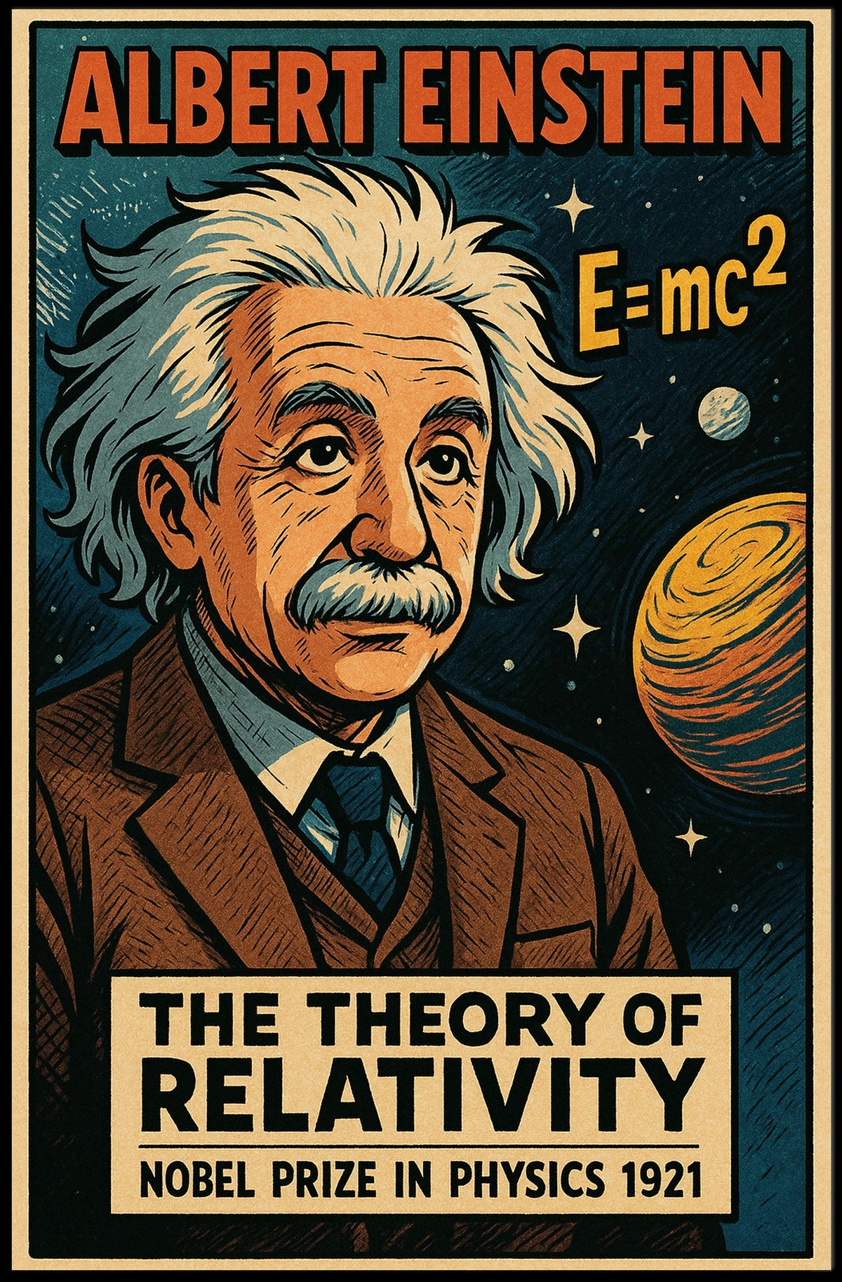 Einstein Relativity Cosmic Science Collector Poster
