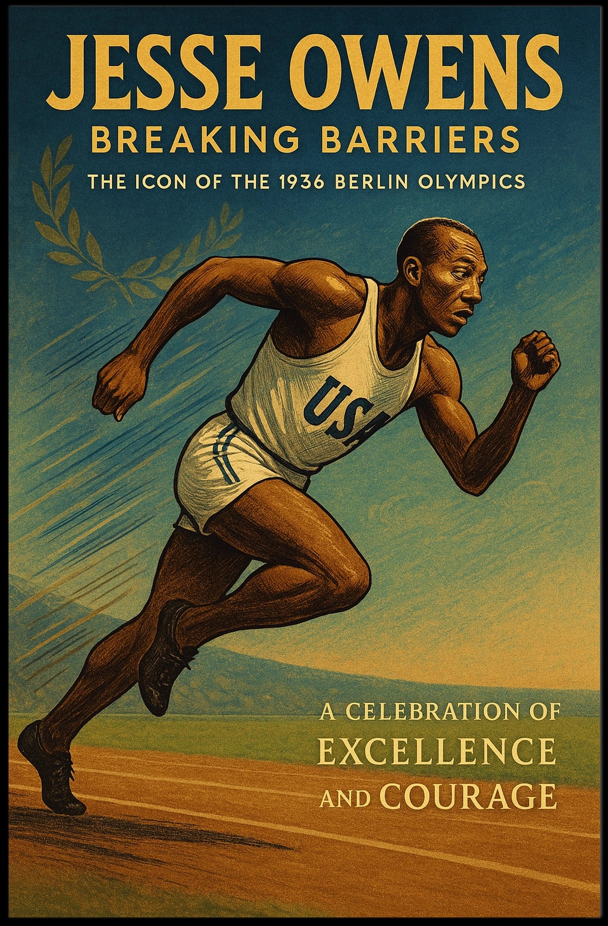 Breaking Barriers: Vintage Olympic Athlete Poster