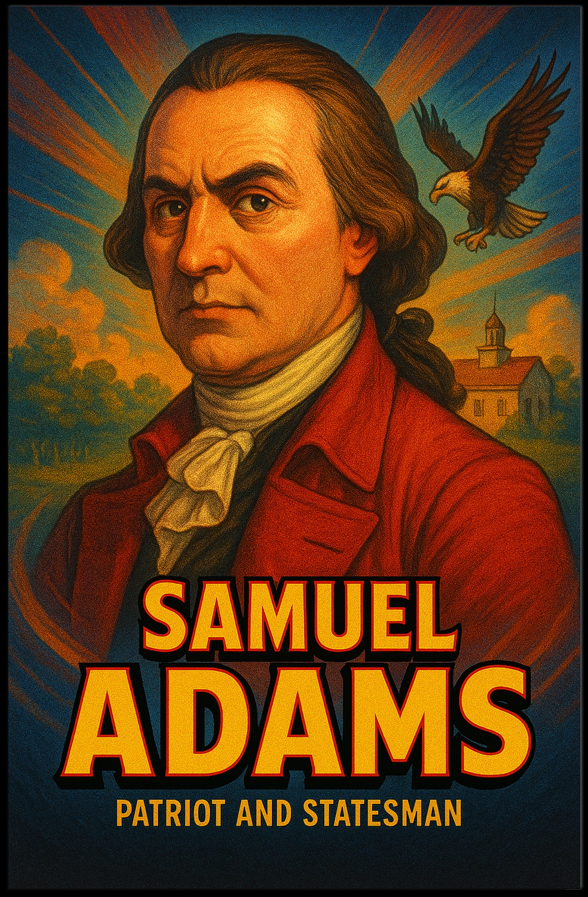 18th-Century Historical Figure in Patriotic Poster PosterGoat