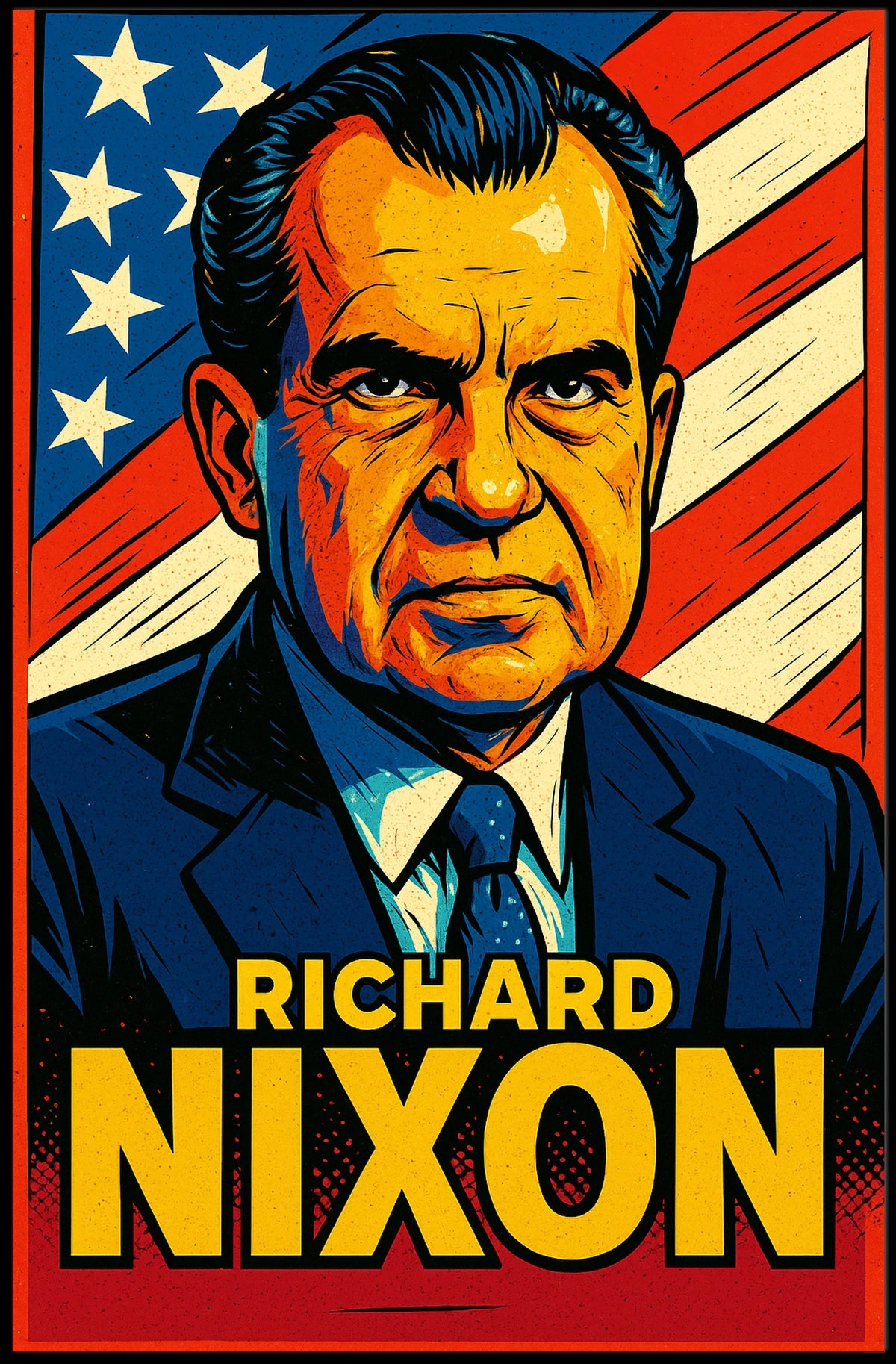 Richard Nixon Poster Historic Portrait Wall Art Decor