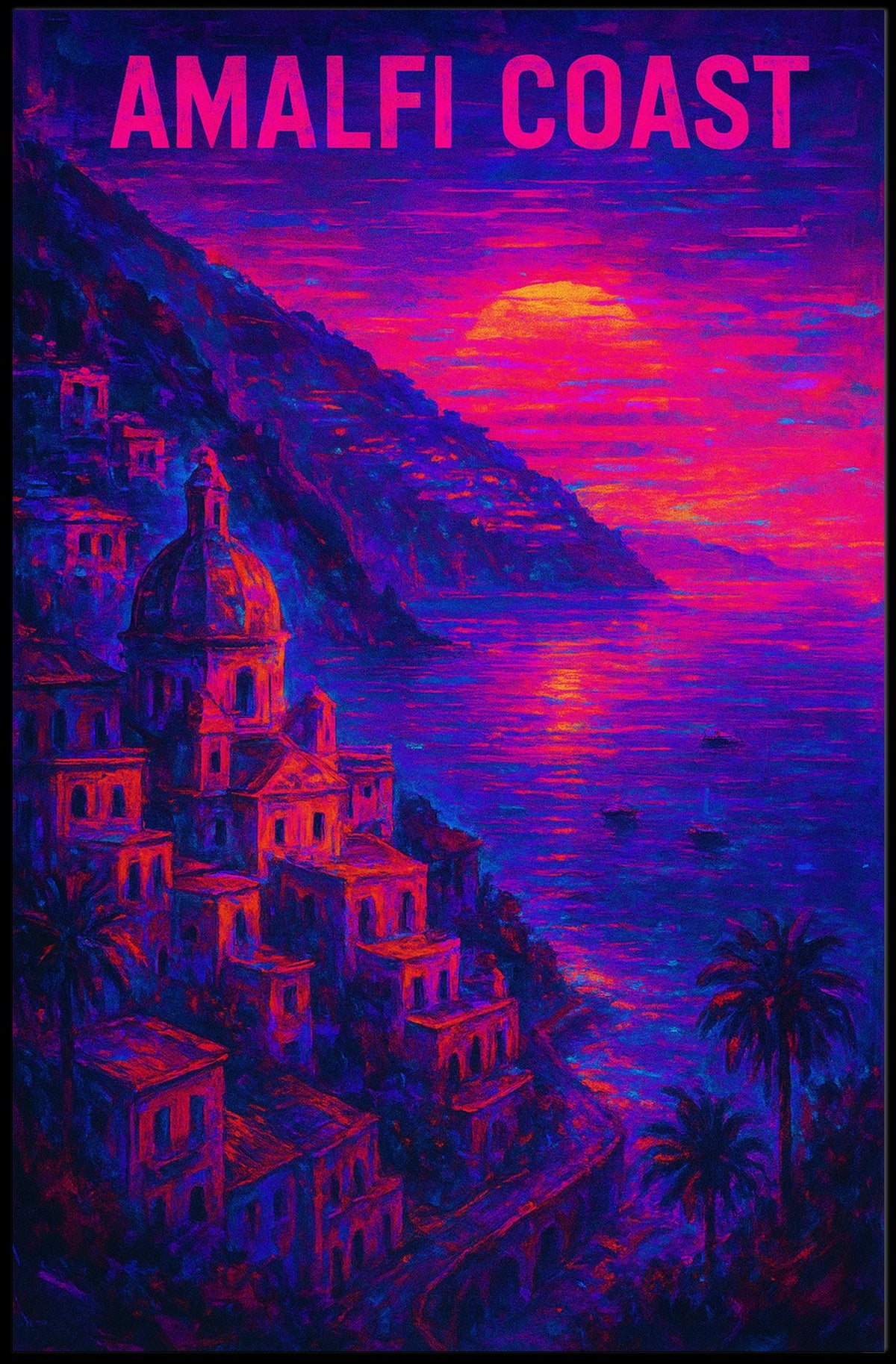 Amalfi Coast Sunset Poster