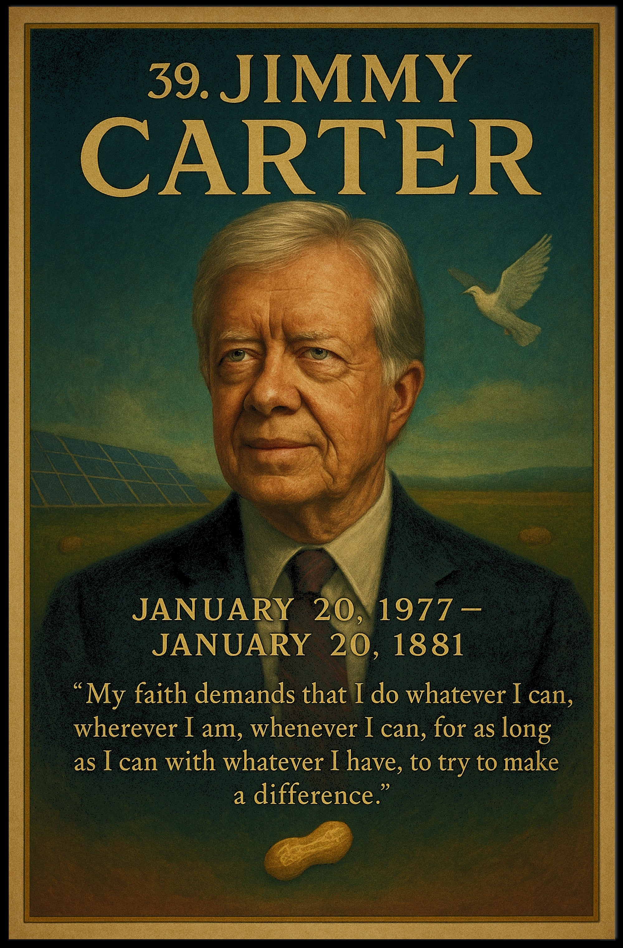 Jimmy Carter 39th President Wall Art Print PosterGoat