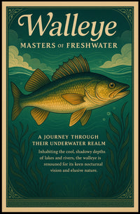 Walleye Fish Illustration: A Master of Freshwater Environments Animal Poster