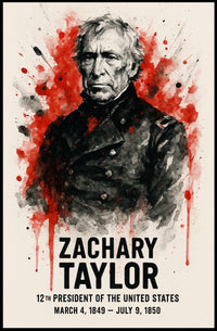 Zachary Taylor Watercolor Artistic Historical or Presidential Poster