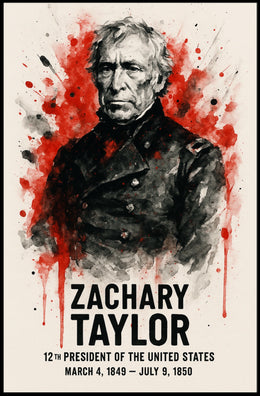 Zachary Taylor Watercolor Artistic Historical or Presidential Poster