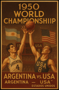 1950 World Championship Argentina vs. USA Poster