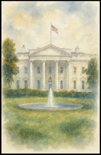 The White House in Watercolor Poster