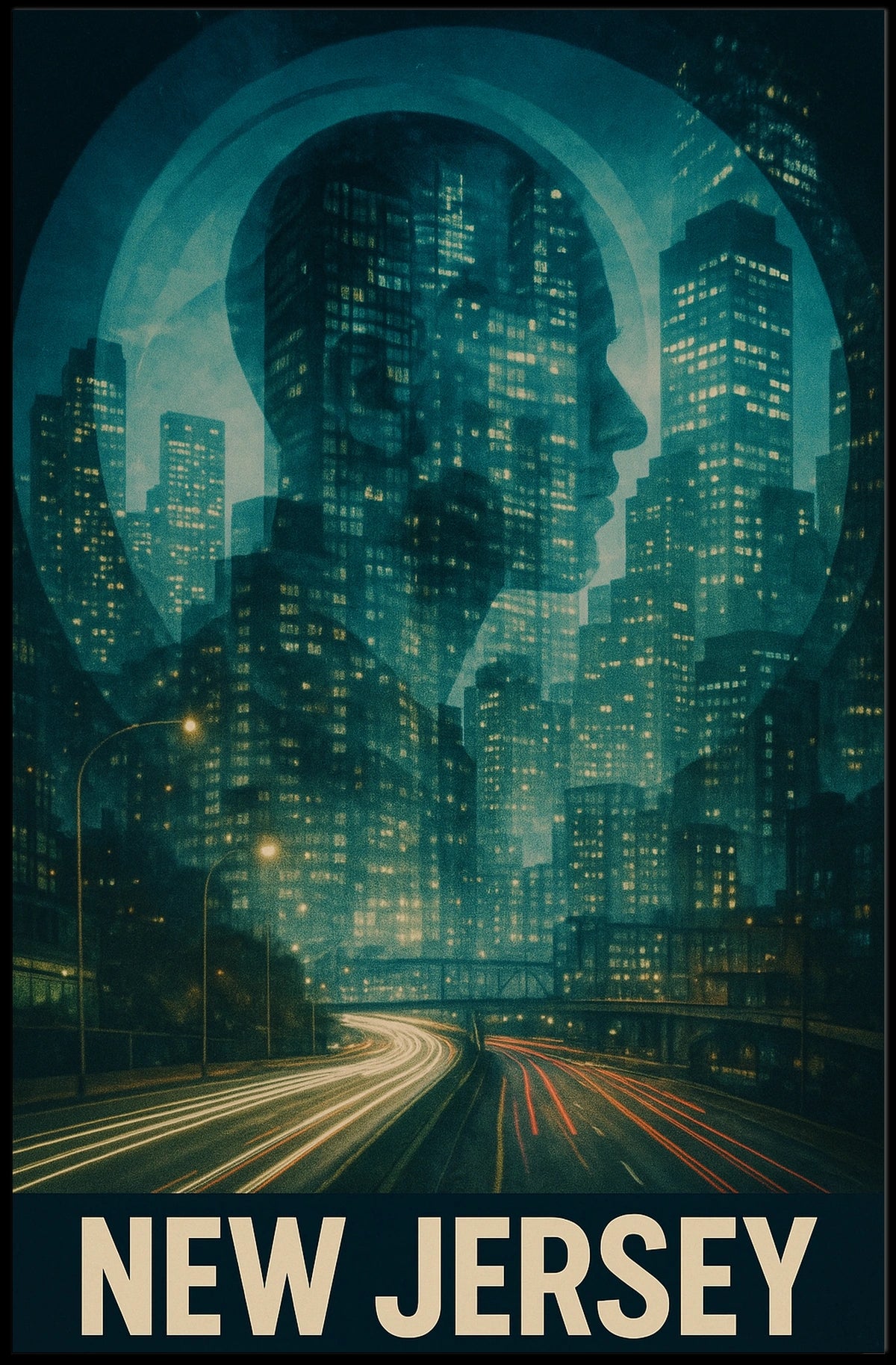New Jersey Skyline Poster