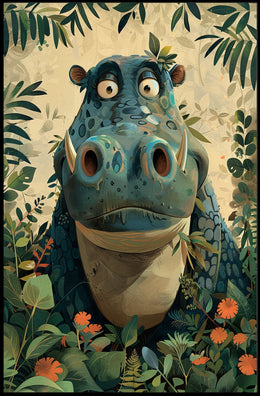 Jungle Hippo Adventure Poster PosterGoat