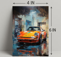 Vibrant Classic Car In Urban Garage Poster PosterGoat