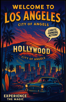 Los Angeles Retro Hollywood Travel Poster Art