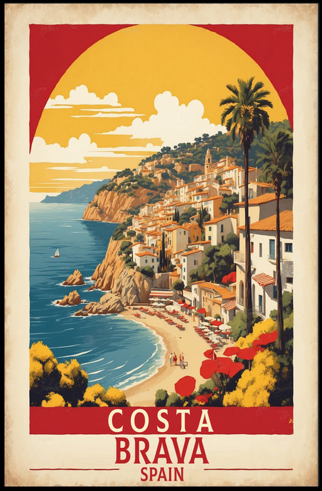 Costa Brava Spain Vintage Travel Poster