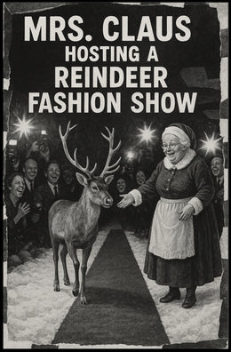 Whimsical Mrs. Claus Vintage Christmas Poster