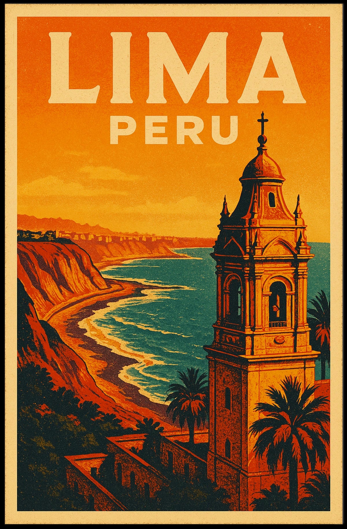 Lima, Peru Travel Poster