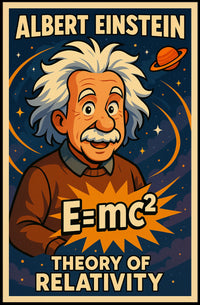 Einstein Relativity Theory Vintage Educational Wall Poster