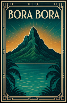 Bora Bora Art Deco Travel Poster PosterGoat