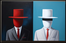 Faceless Figures Duality Abstract or Artistic Poster