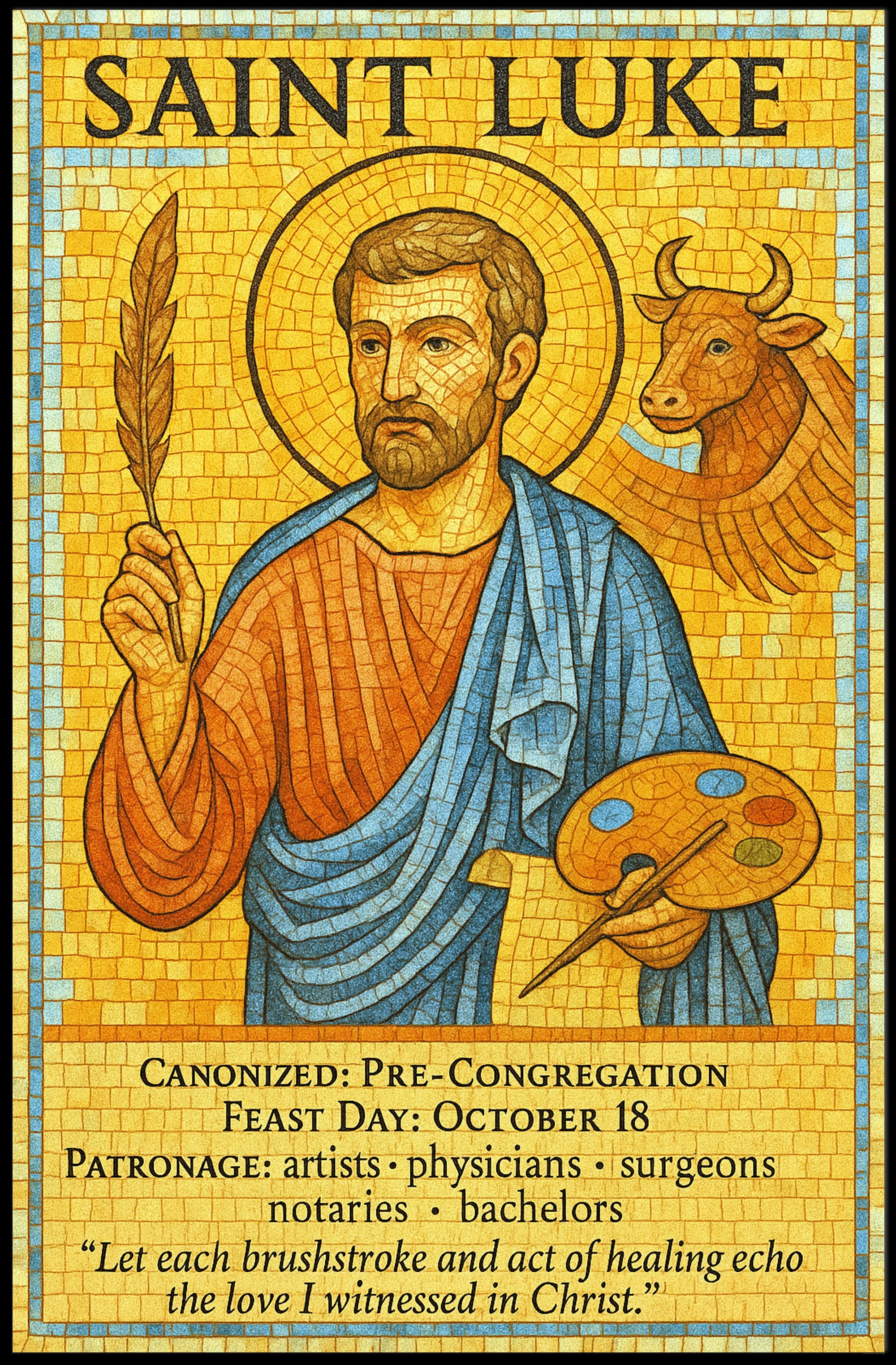 Saint Luke Patron of Artists and Physicians Poster PosterGoat