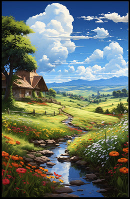 Serene Countryside Landscape Poster