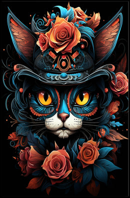 Whimsical Cat Art in Fantasy or Mythology Poster