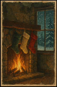 Cozy Christmas Hearth Poster