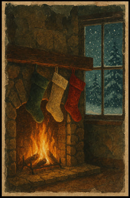 Cozy Christmas Hearth Poster