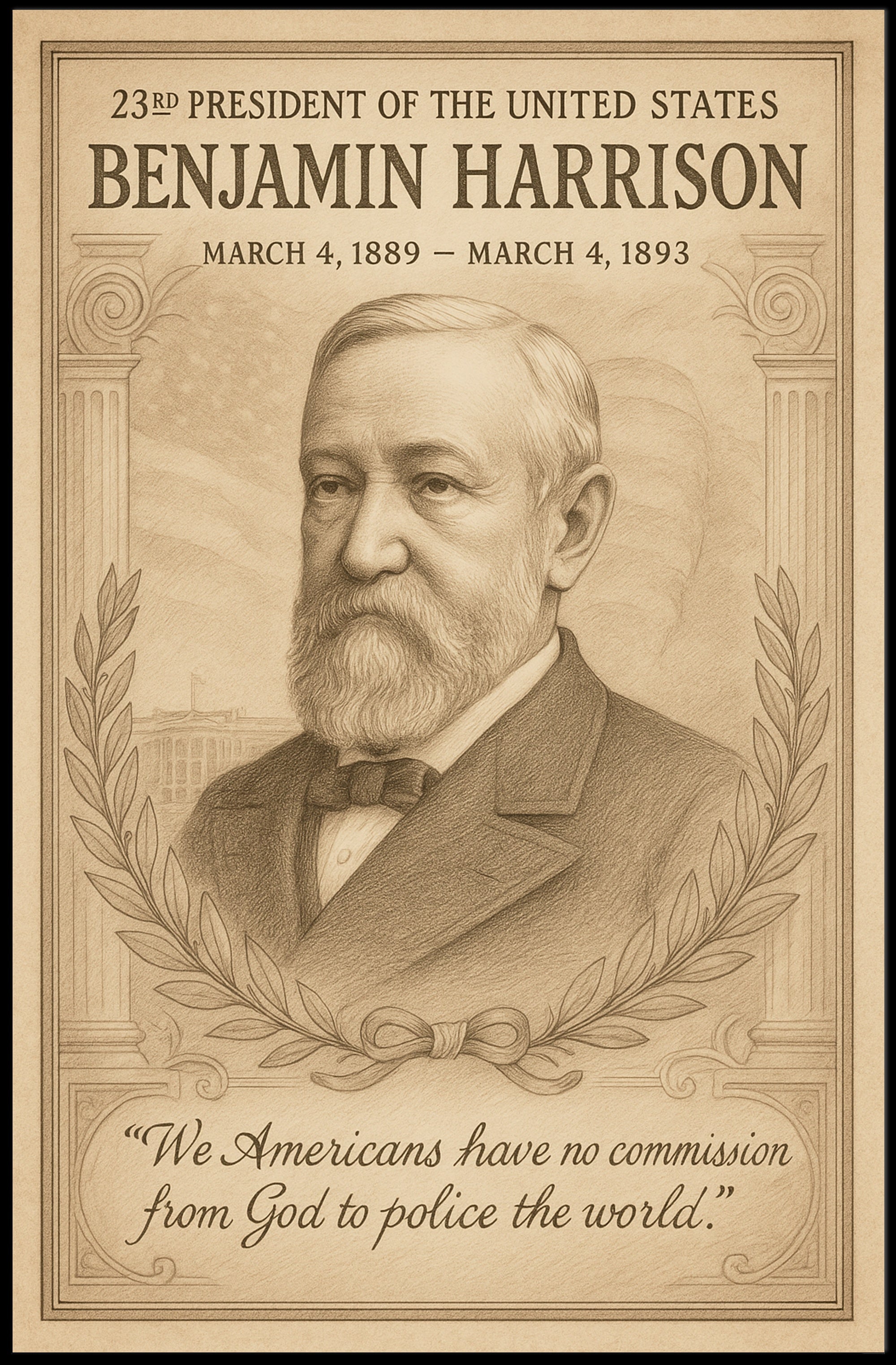 Benjamin Harrison 23Rd President Poster