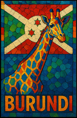 Burundi Giraffe Mosaic Poster