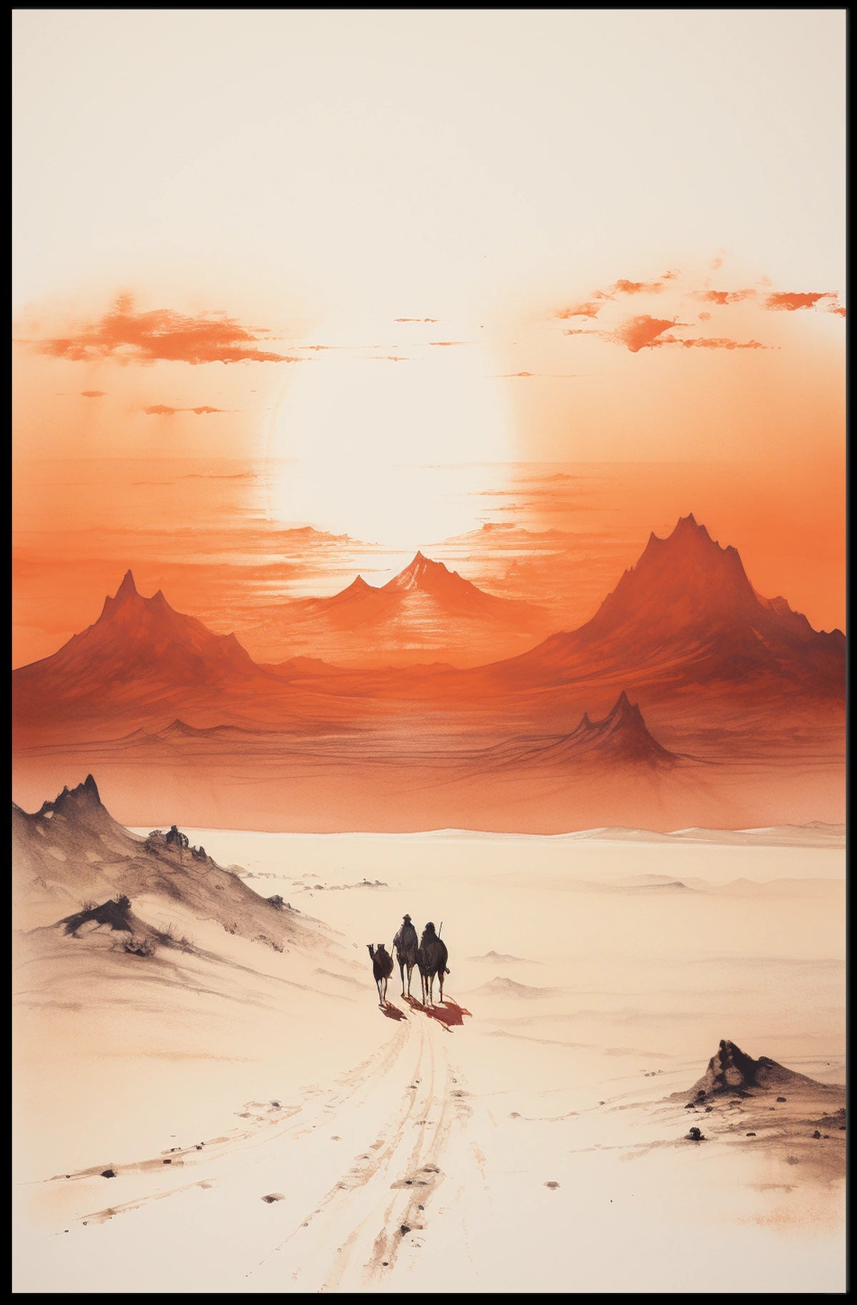 Desert Caravan Adventure Cultural Travel Poster